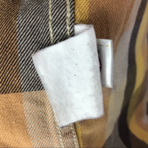 Dickies plaid flannel yellow brown snap shirt SzXL - Picture 8 of 8